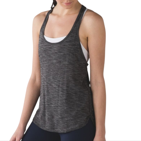 Lululemon 105 F Singlet Active Run Yoga Athletic Women 10 Heathered Black 12/14 - Picture 5 of 9